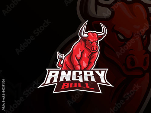 Bull mascot sport logo design