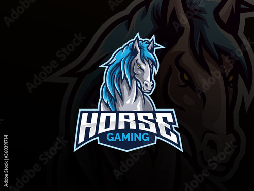 Horse mascot sport logo design