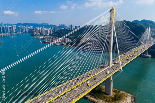 Top view of Ting Kau bridge photo