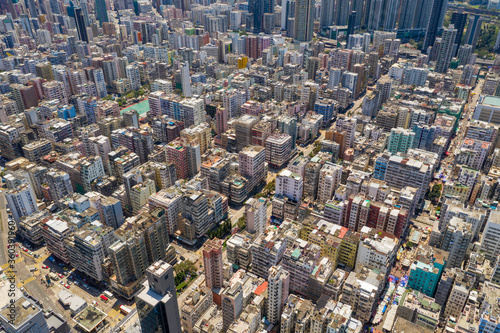 Top view of Hong Kong city