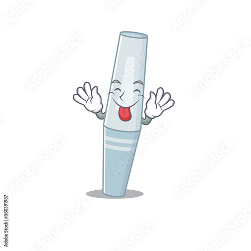 amusing mascara cartoon picture style with tongue out face
