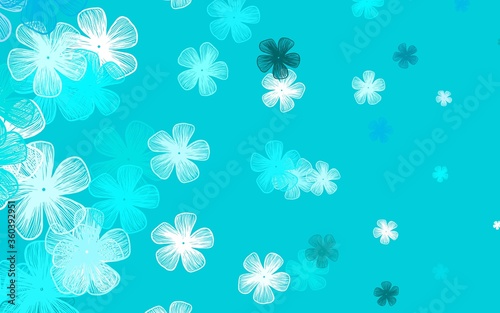 Light Pink  Blue vector elegant pattern with flowers.