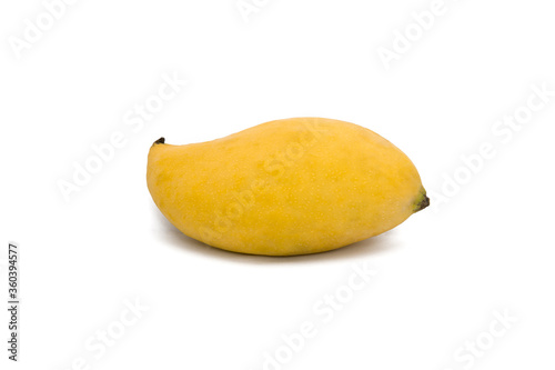 yellow ripe mango isolated on a white background
