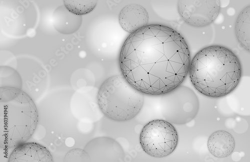 3D nanotechnology fullerene texture cyberspace. Nano fiber chemical modern material design. Atom molecule macro structure layer superconductor development vector illustration