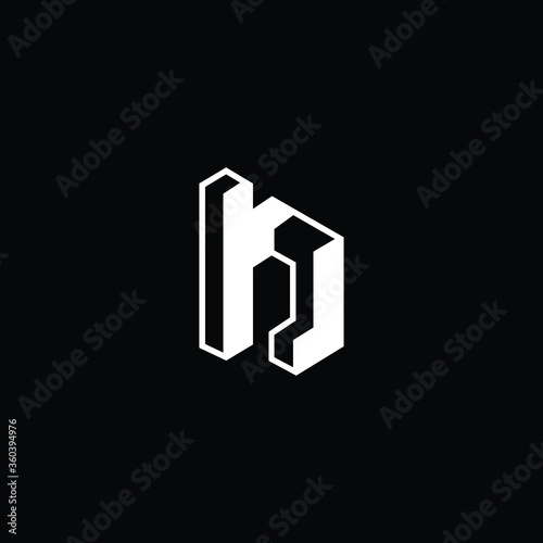 Professional Innovative 3D Initial H logo and HH logo. Letter H HH Minimal elegant Monogram. Premium Business Artistic Alphabet symbol and sign