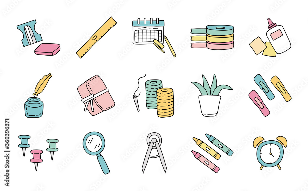 bundle of scrapbooking set icons bundle of scrapbooking set icons
