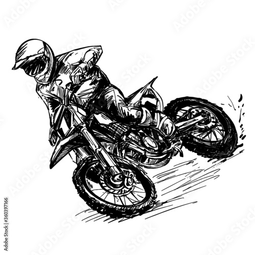 Drawing of the motocross competition 
