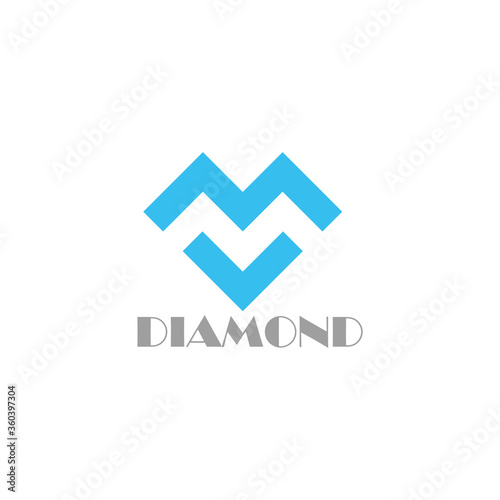 abstract letter mv diamond shape geometric logo vector