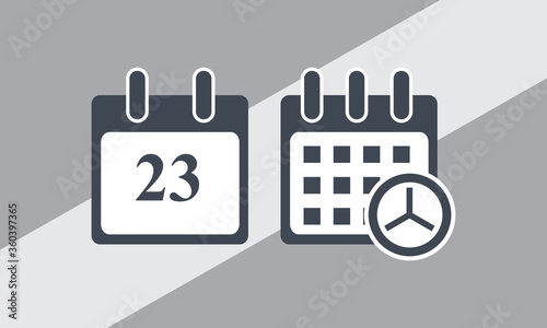 23 days event web icon, calendar icon.Calendar vector icon. Date and day, month.