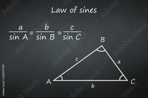 law of sines on chalkboard
