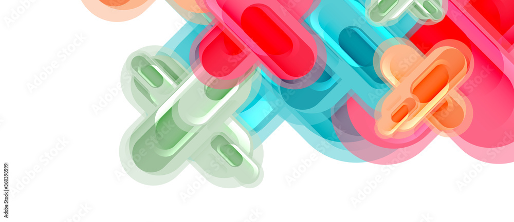 Naklejka premium Modern vector glass cross shape abstract technology background for cover, placard, poster, banner or flyer