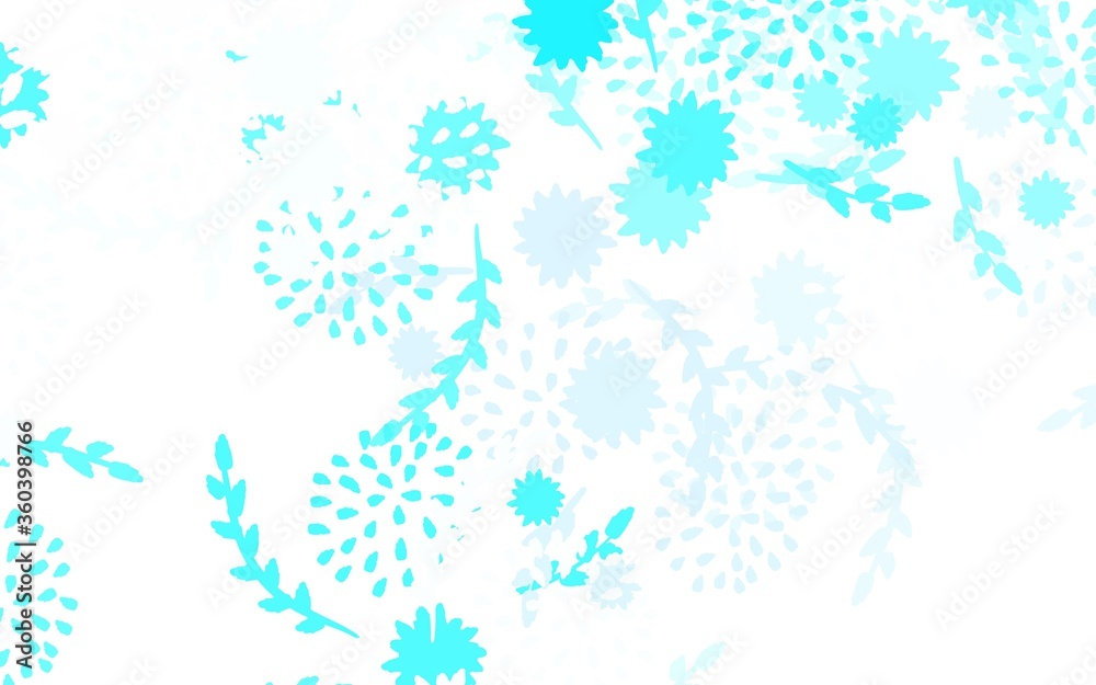 Light Blue, Green vector elegant background with flowers, roses.