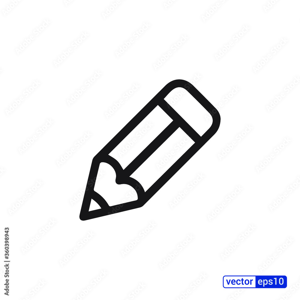 Pencil Icon, flat vector illustration logo sign/symbol. EPS 10 Pencil Icon, flat vector illustration logo sign/symbol. EPS 10