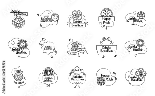 bundle of happy raksha bandhan set icons