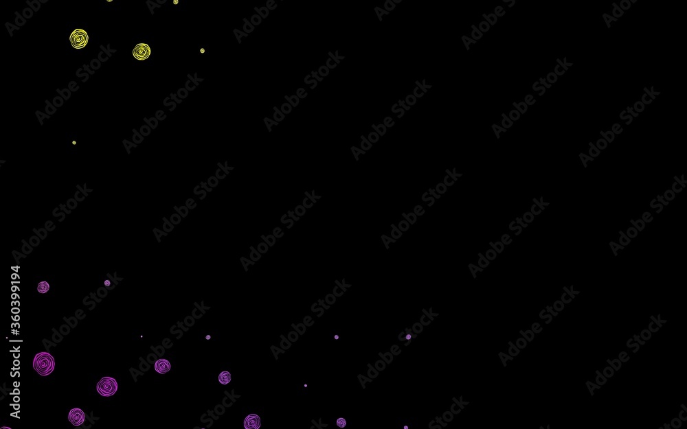 Dark Pink, Yellow vector abstract pattern with flowers, roses. Dark Pink, Yellow vector abstract pattern with flowers, roses.