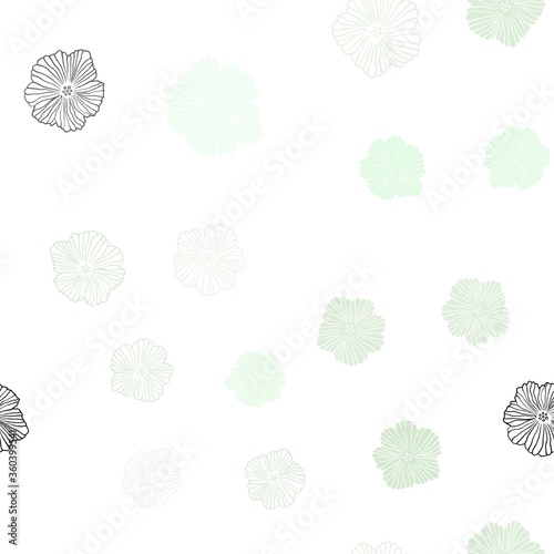 Light Green vector seamless natural pattern with flowers. Colorful illustration in doodle style with flowers. Design for wallpaper  fabric makers.