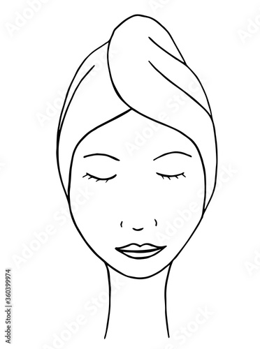 picture doodle facial care girl face