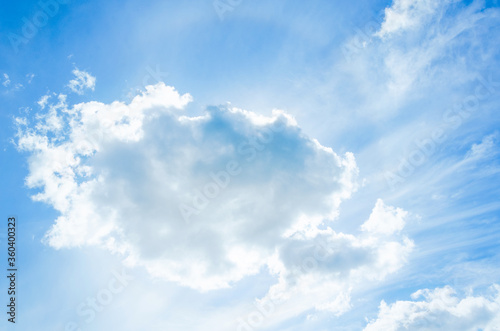 white clouds on a blue sky on a summer day