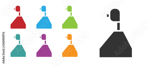 Black Gear shifter icon isolated on white background. Transmission icon. Set icons colorful. Vector Illustration.