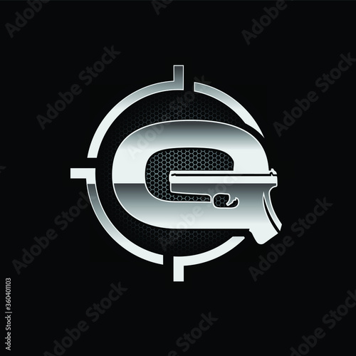 A vector Illustration of Initial letter for gun and tactical company brand logo and sign