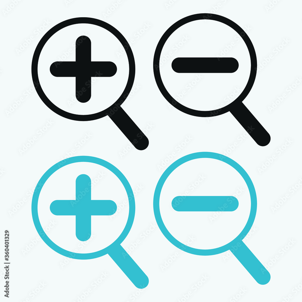 Obraz premium vector set of magnifying glass