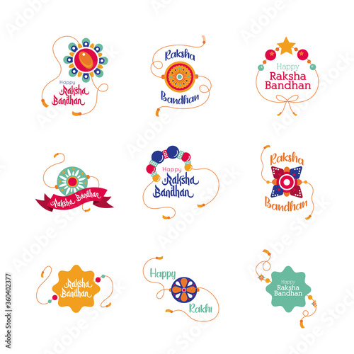 bundle of happy raksha bandhan set icons