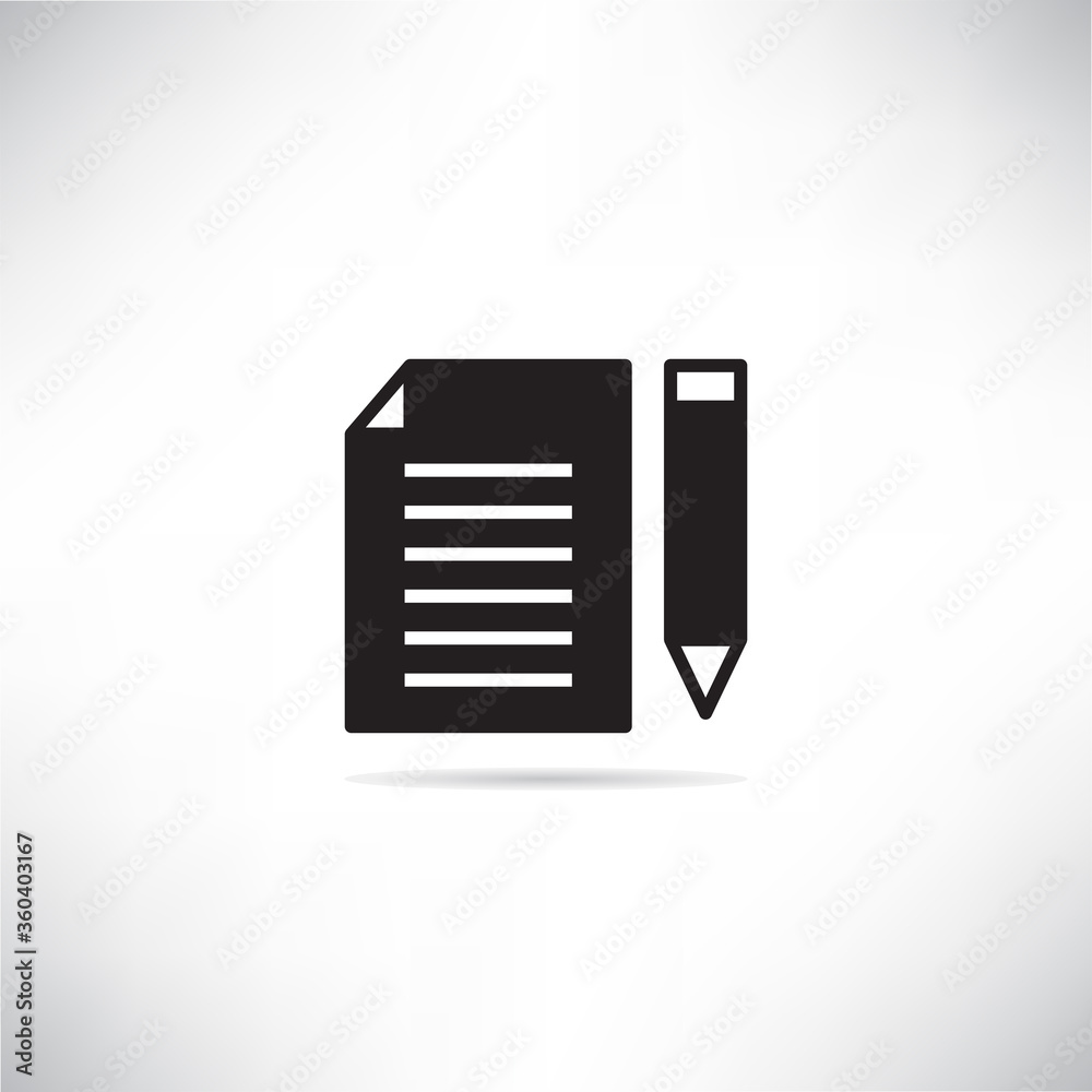 document paper and pen icon vector illustration on white background document paper and pen icon vector illustration on white background