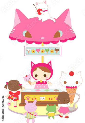 ネコのアイスクリーム屋
