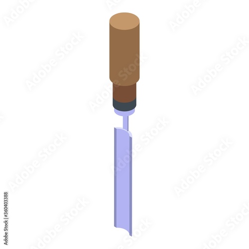Chisel tool icon. Isometric of chisel tool vector icon for web design isolated on white background