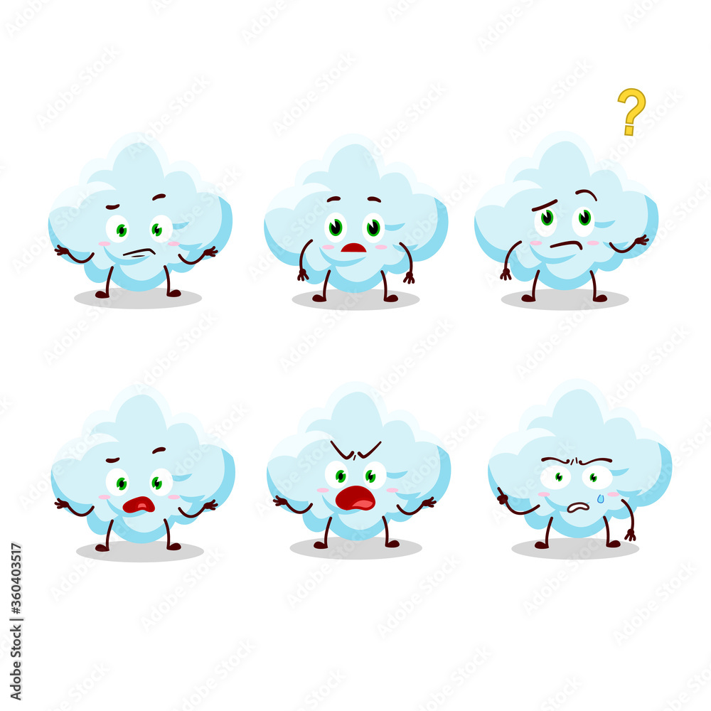 Cartoon character of cloud with what expression Cartoon character of cloud with what expression