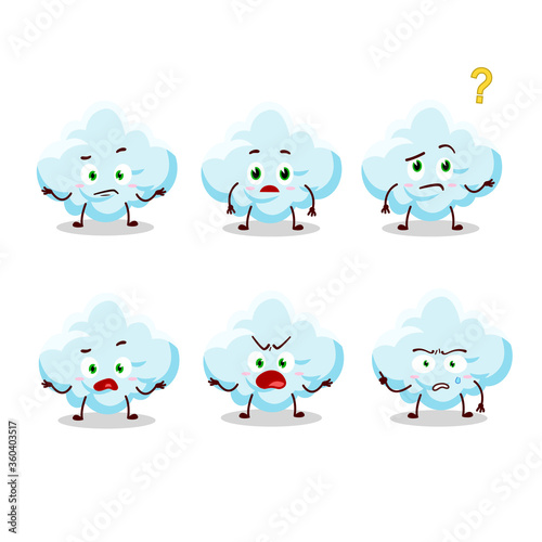 Cartoon character of cloud with what expression