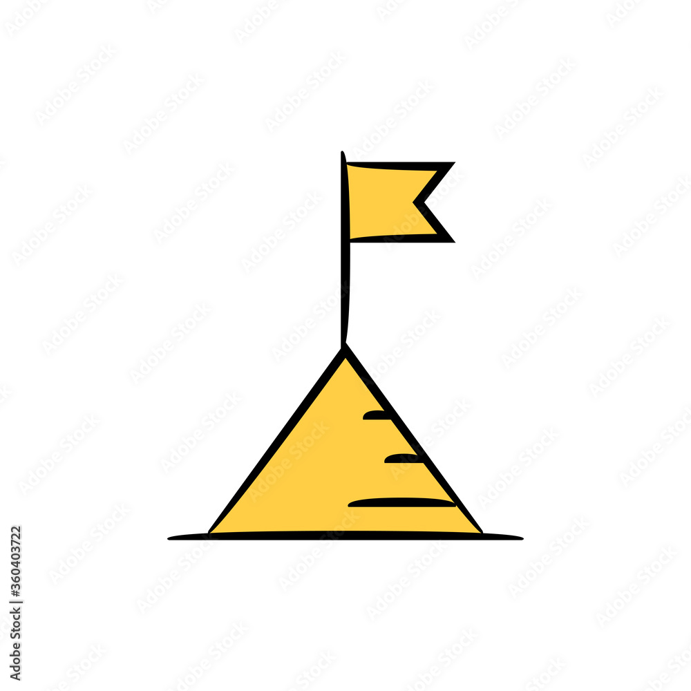 flag and achievement concept icon vector illustration yellow hand drawn flag and achievement concept icon vector illustration yellow hand drawn
