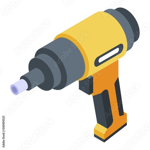 Tire fitting screwdriver icon. Isometric of tire fitting screwdriver vector icon for web design isolated on white background
