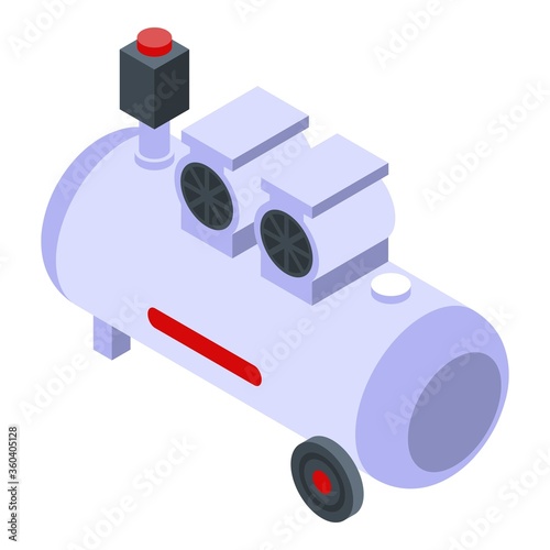 Construction air compressor icon. Isometric of construction air compressor vector icon for web design isolated on white background