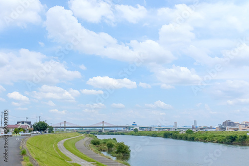 庄内川河川敷の風景