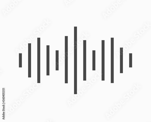 Sound wave radio signal vector voice or music recording digital frequency flat lines, concept of sonic soundwave symbol isolated