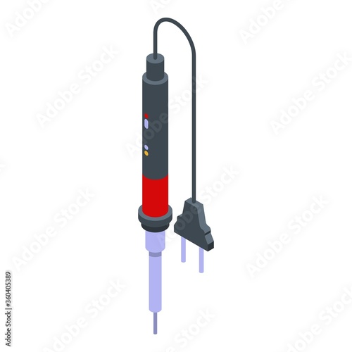 Soldering iron equipment icon. Isometric of soldering iron equipment vector icon for web design isolated on white background