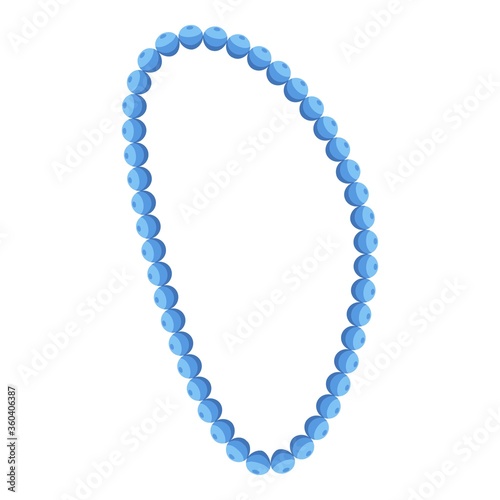 Blue pearl necklace icon. Isometric of blue pearl necklace vector icon for web design isolated on white background