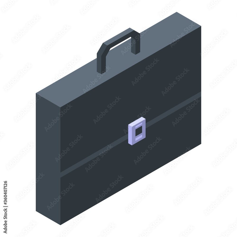 Leather manager suitcase icon. Isometric of leather manager suitcase vector icon for web design isolated on white background Leather manager suitcase icon. Isometric of leather manager suitcase vector icon for web design isolated on white background
