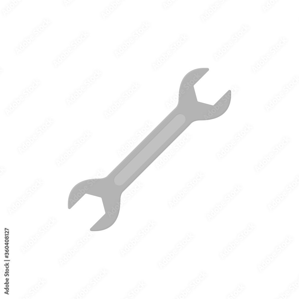 Wrench flat, spanner icon, vector illustration isolated on white background Wrench flat, spanner icon, vector illustration isolated on white background