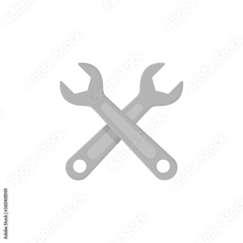 Wrench flat, spanner icon, vector illustration isolated on white background