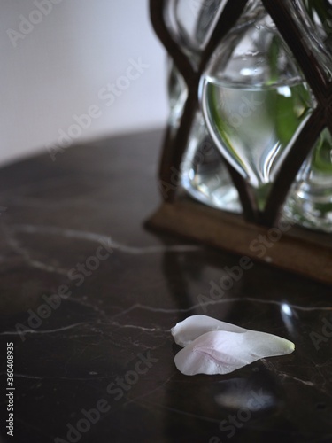 petal on a marble table