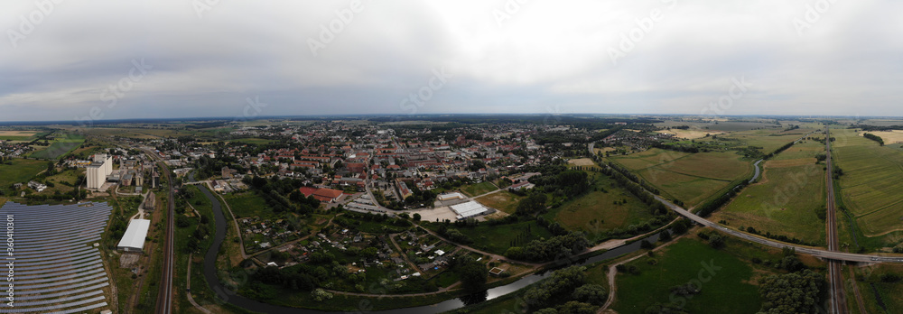 Φωτογραφία Aerial view of Pasewalk, a town in the Vorpommern-Greifswald district, in the state of Mecklenburg-Vorpommern in Germany