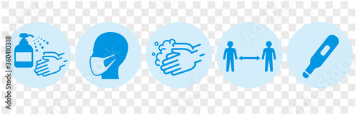  illustration of icons of coronavirus vector