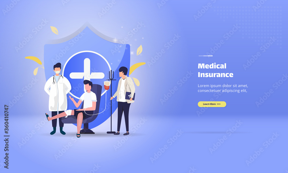 Medical insurance illustration concept, People check health using insurance