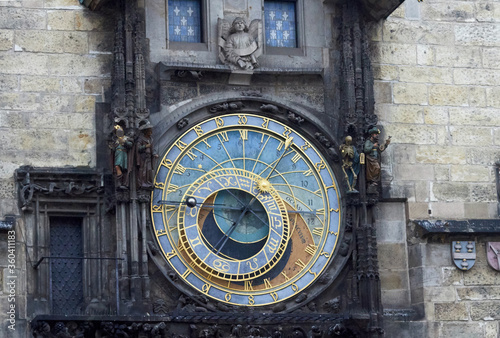 Photography Medieval astronomical clock on the old town square in Prague