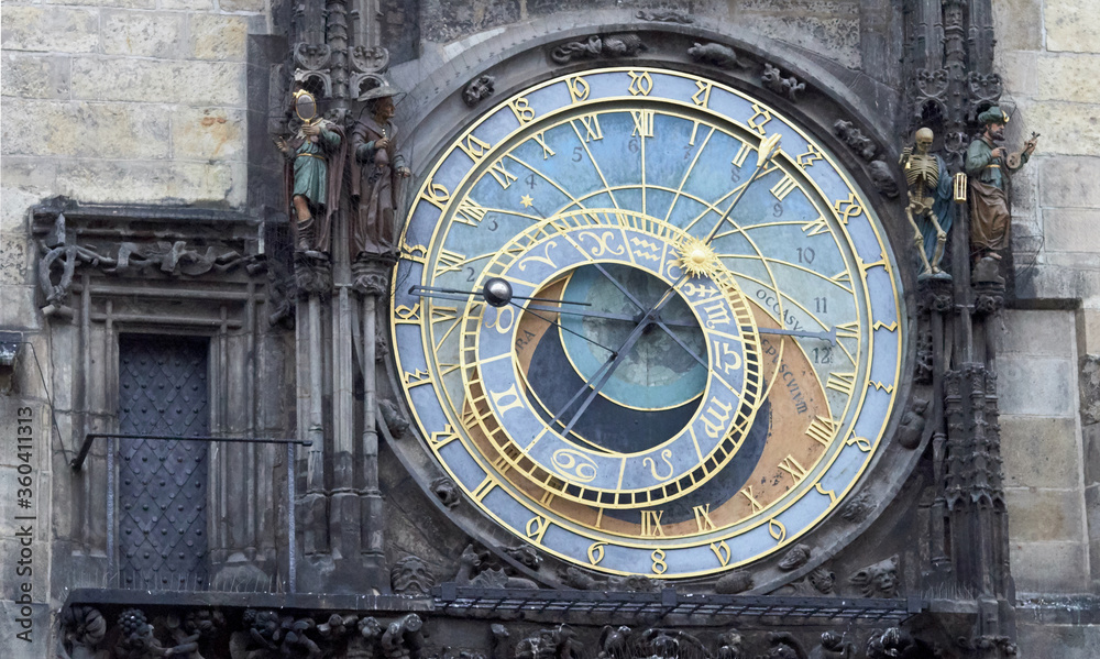 Medieval astronomical clock on the old town square in Prague Medieval astronomical clock on the old town square in Prague