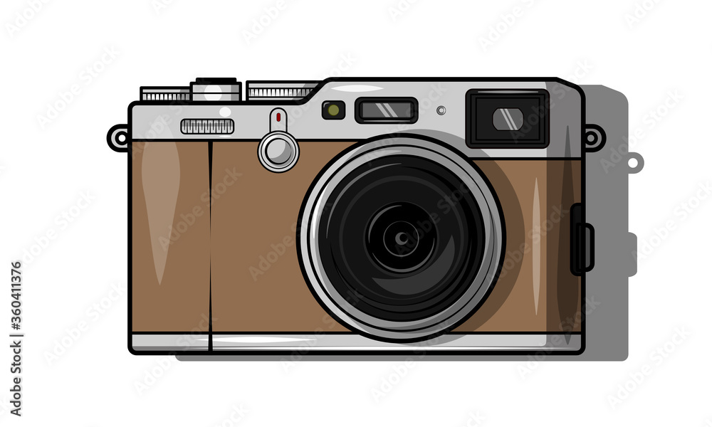 Classic brown camera vector illustration Classic brown camera vector illustration