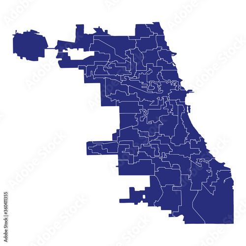 High Quality map Chicago city of United States of America