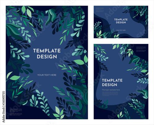 Contemporary floral template design, Modern plants illustration vector layout ornament concept for Art traditional, magazine, book, poster